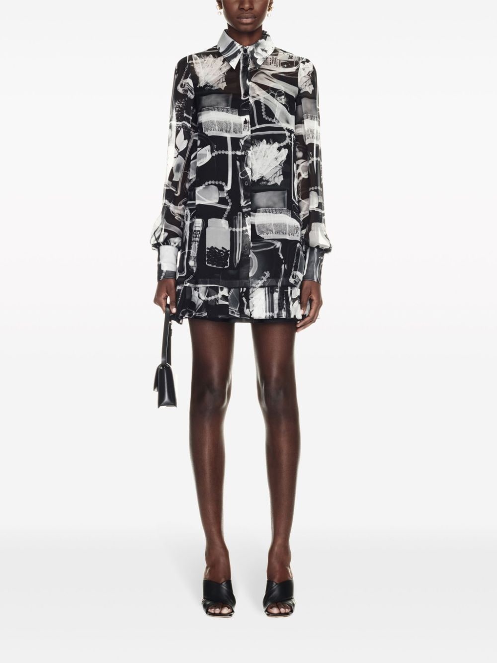 X-Ray-print silk shirt dress - 2