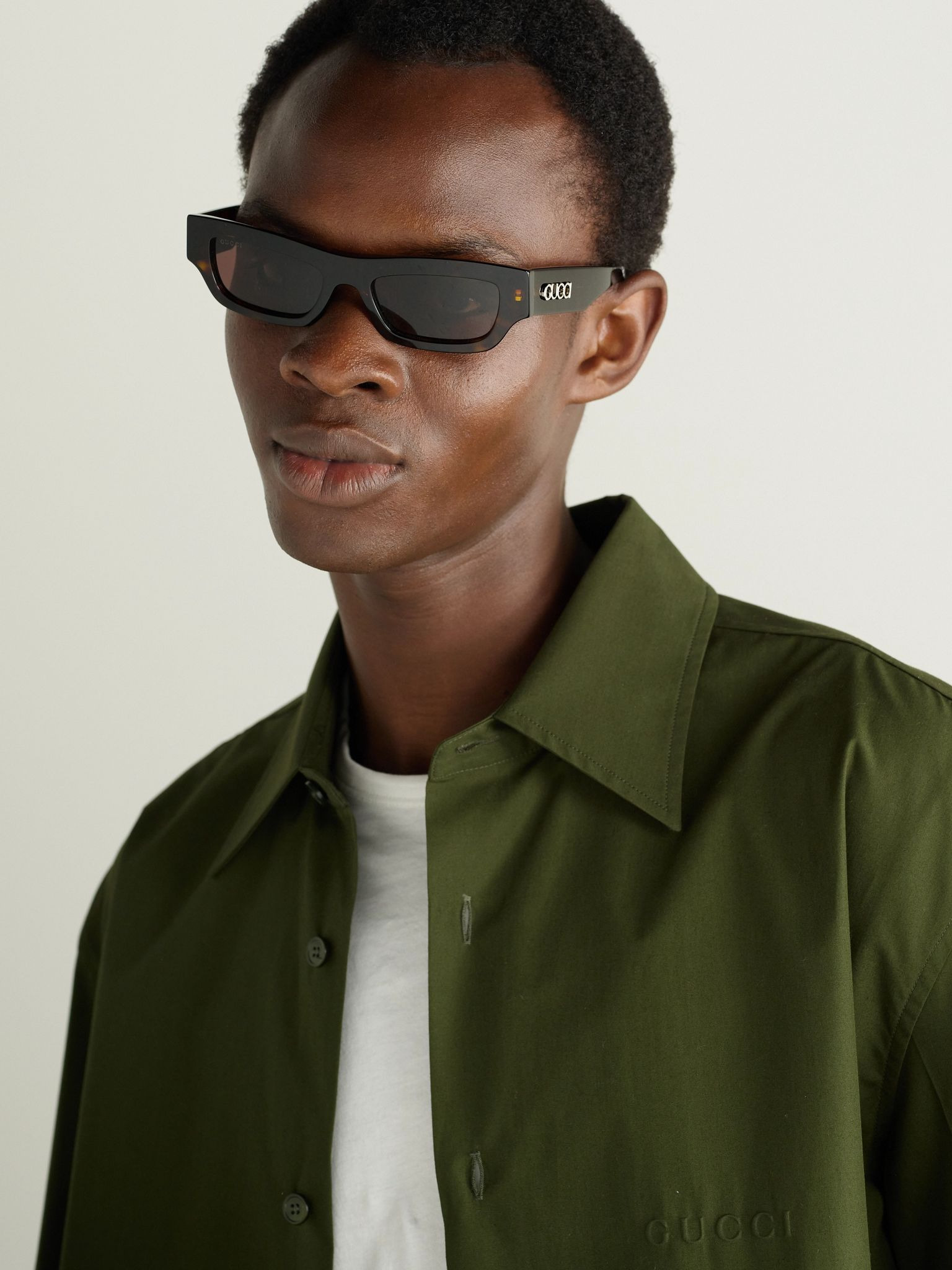 Rectangular-Frame Tortoiseshell Acetate Sunglasses Tortoiseshell - 2