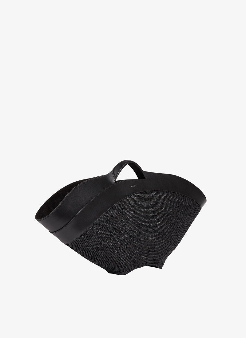Alaïa KHAIMA LARGE BAG IN CALFSKIN AND STRAW outlook