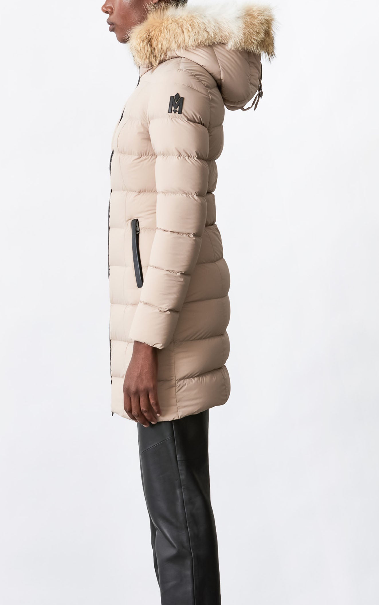 CALLA AGILE-360 stretch light down coat with natural fur collar - 5