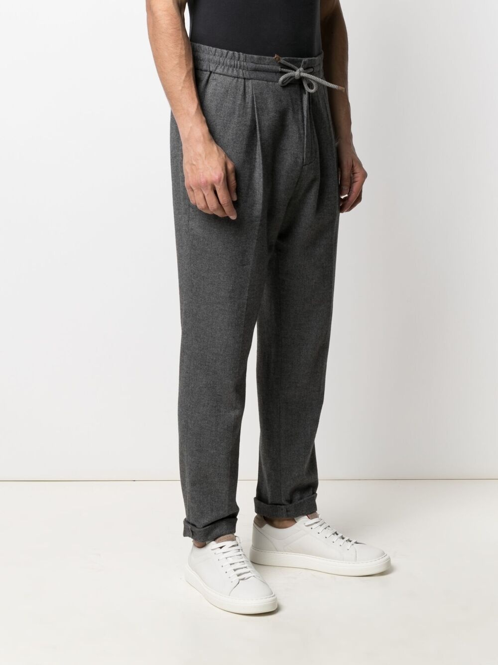 drawstring cotton trousers - 3