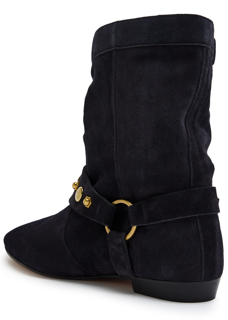 Isabel Marant étoile Stania Embellished Suede Mid-calf Boots - 2