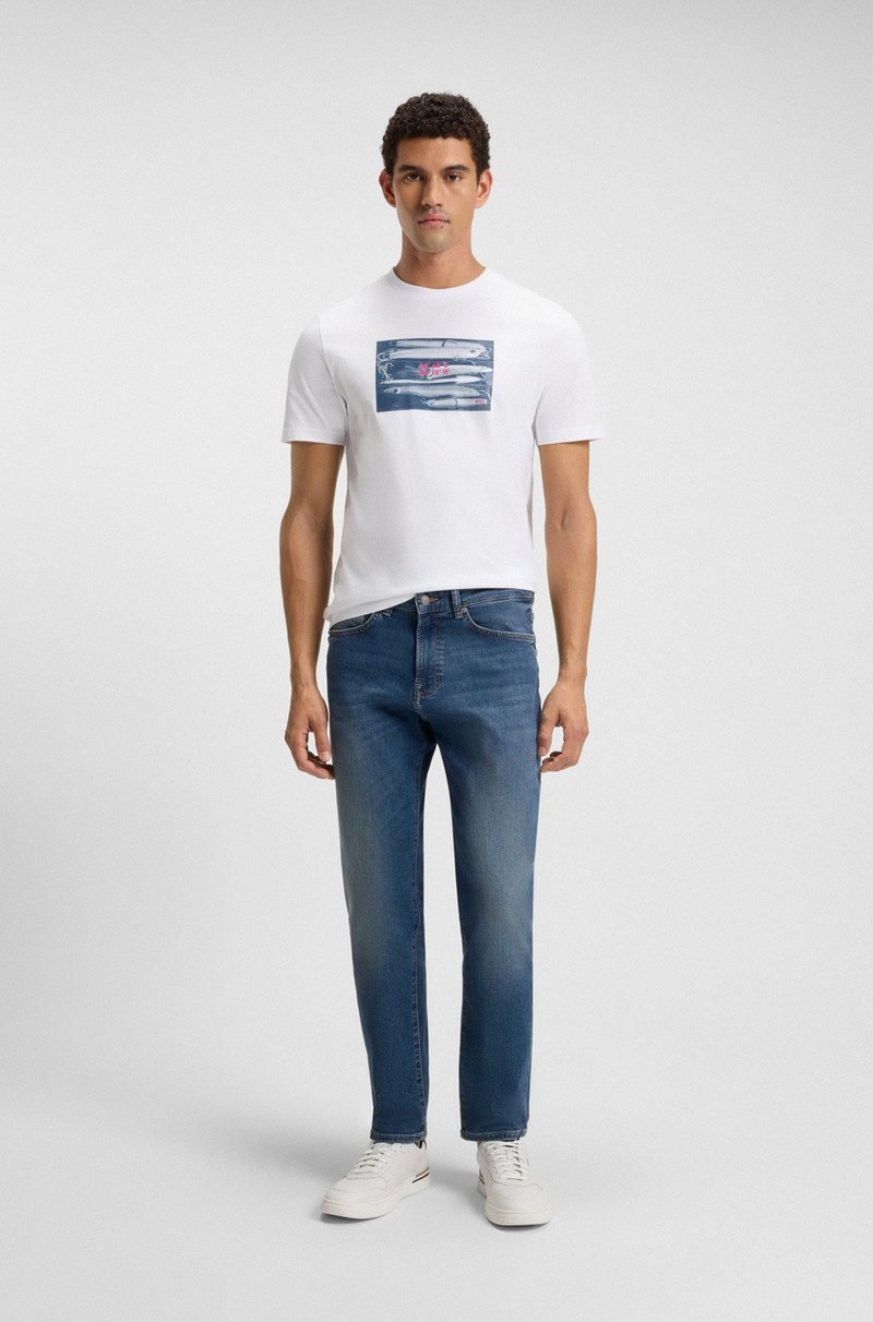 BOSS MAINE REGULAR-FIT JEANS IN BLUE SUPER-STRETCH DENIM outlook