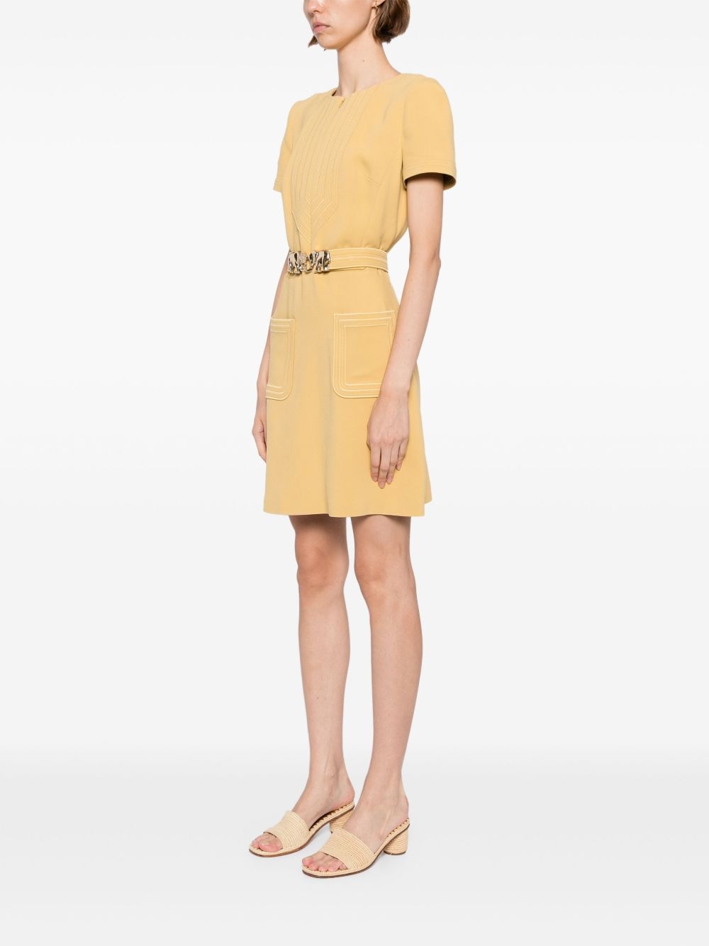 elephant-buckle short dress - 3