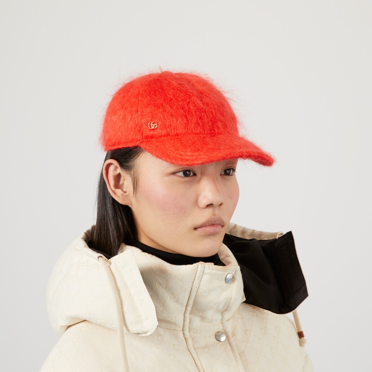 Mohair baseball hat with Double G - 3