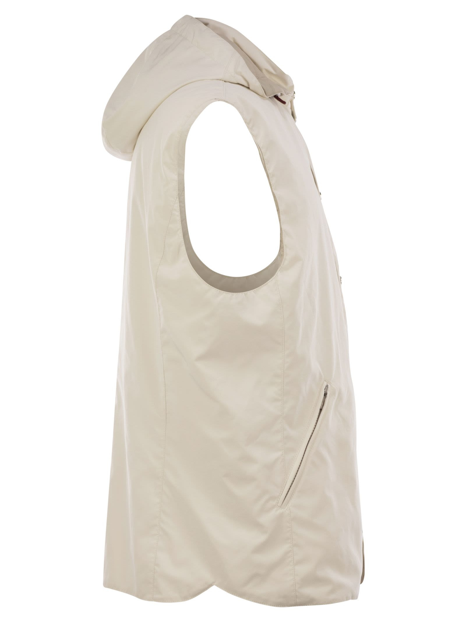Brunello Cucinelli Men Water-Repellent Microfiber Vest With Thermore® Padding And Detachable Hood - 3