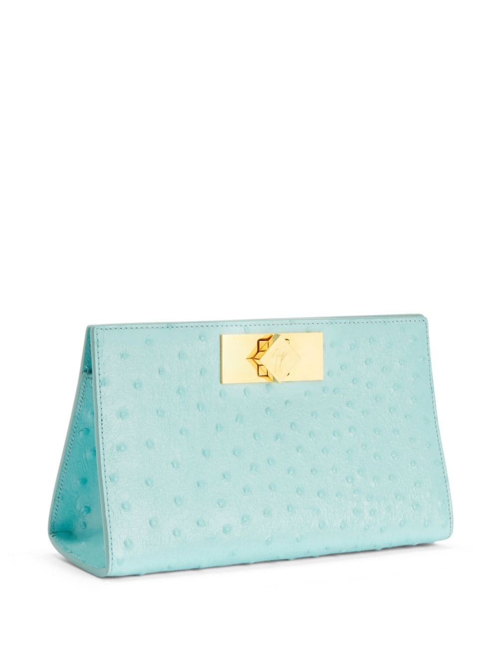 Annhita ostrich-print leather clutch bag - 4