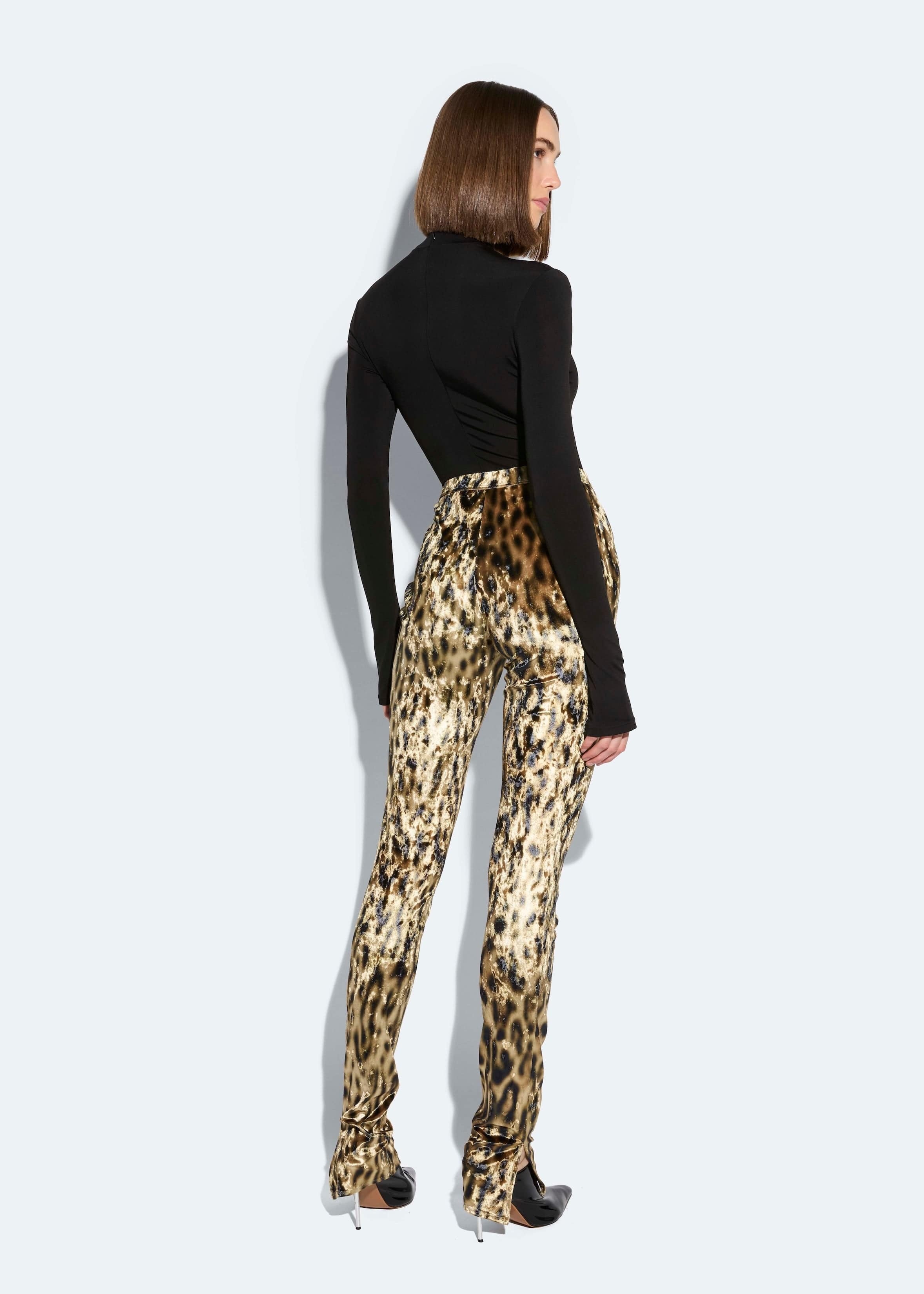 Velvet Leopard Split Hem Legging - 3