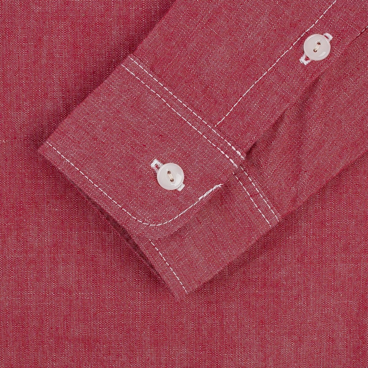 IHSH-363-RED 10oz Organic Chambray Work Shirt - Red - 13