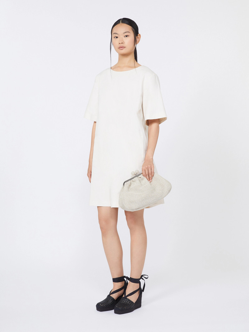 FORTUNA Medium raffia-effect Pasticcino bag - TURTLEDOVE 9
