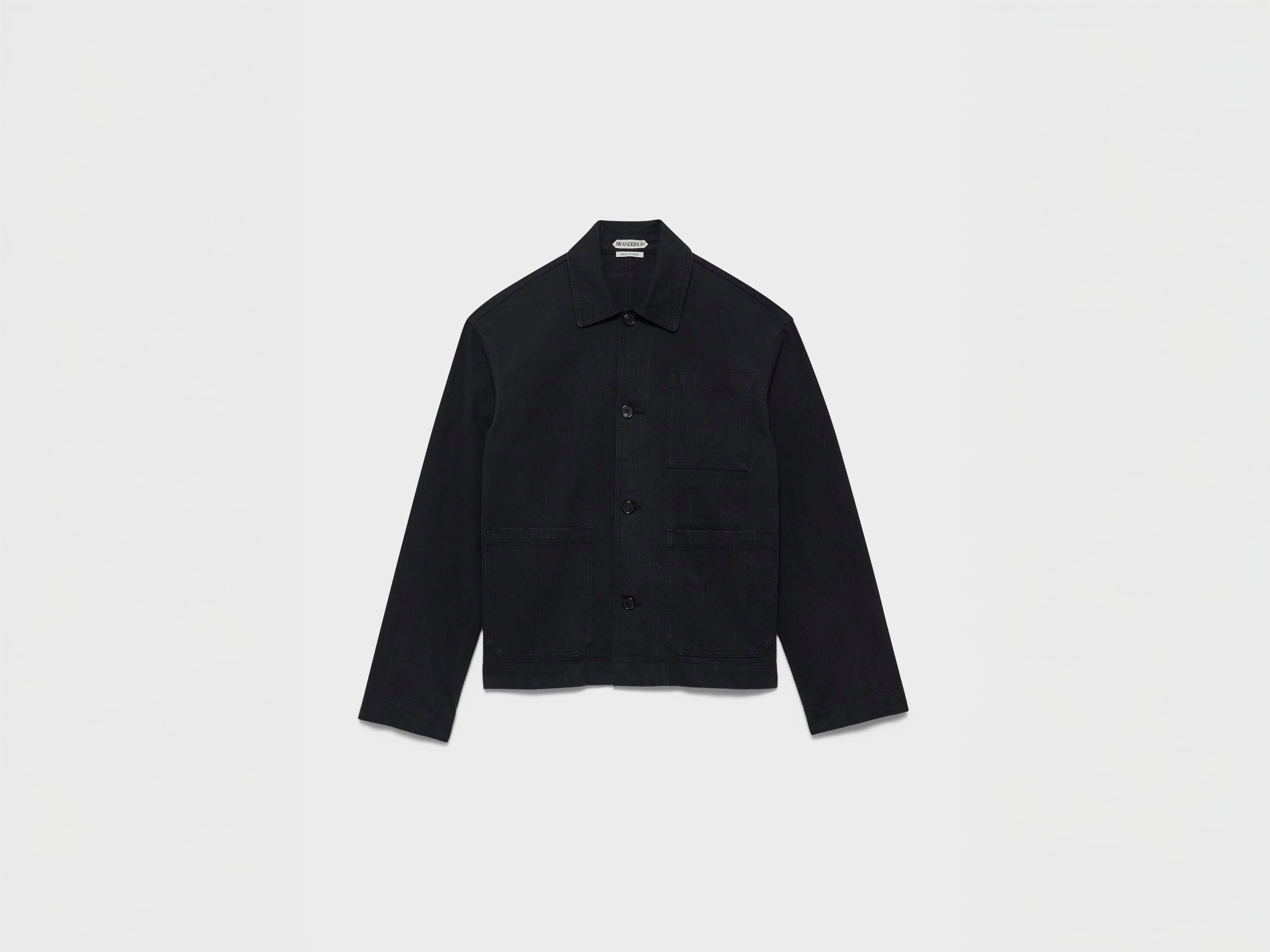 MENS WORKWEAR PATCH POCKET JACKET IN BLACK - 1