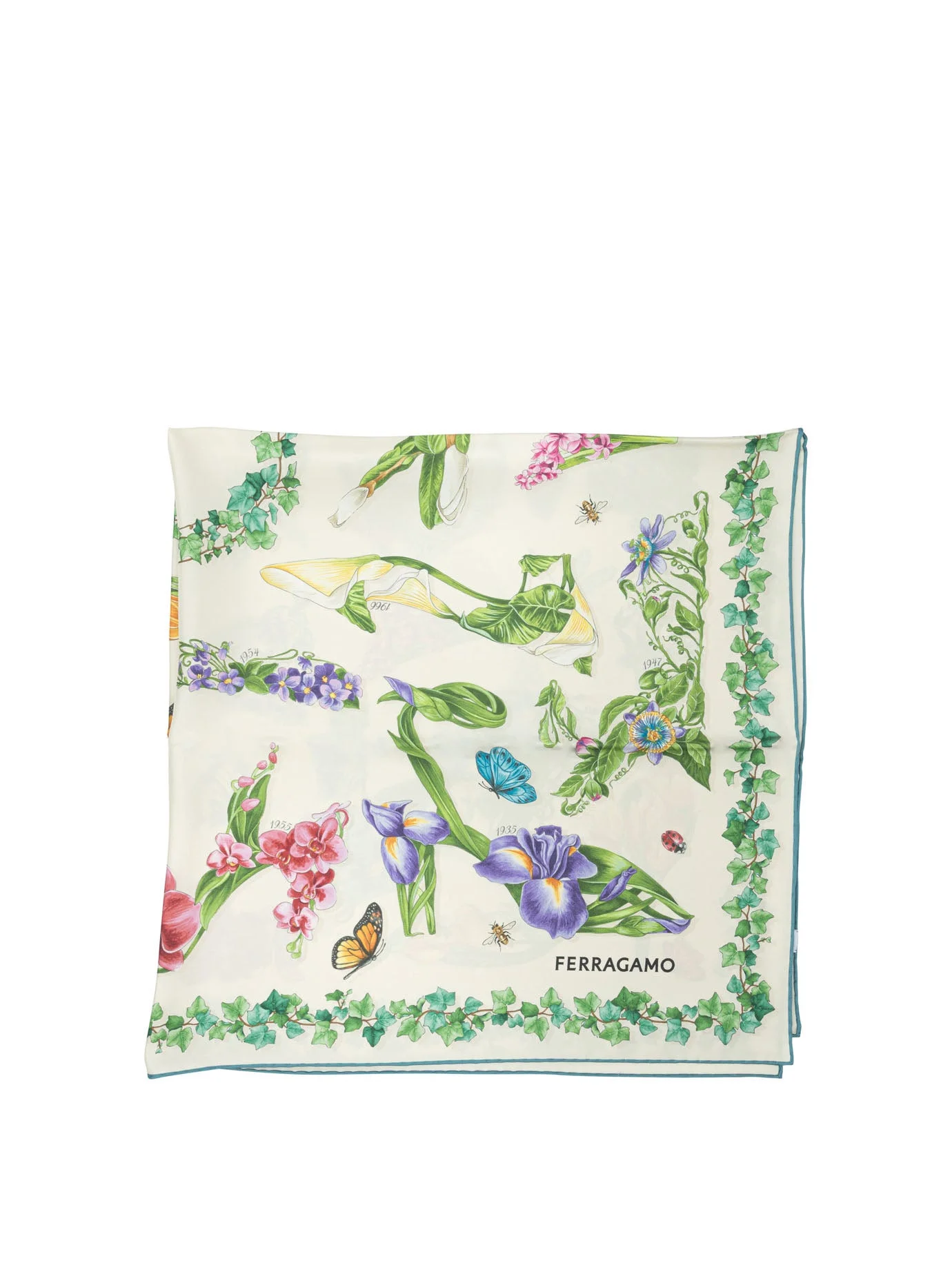 Ferragamo Eden Shoes Silk Scarf White - 1