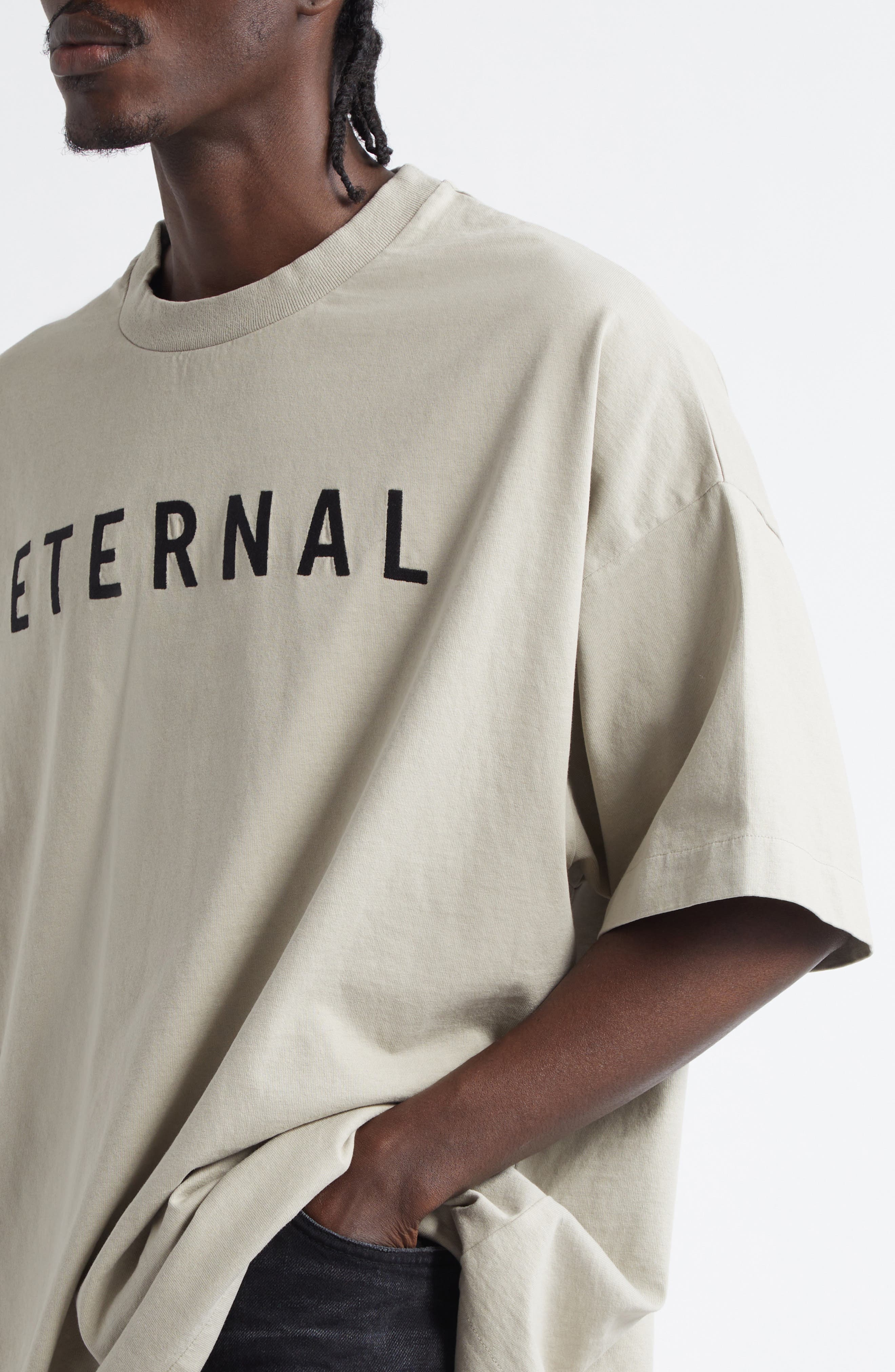 Fear of God Eternal Embroidered T-Shirt in Dove Grey at Nordstrom - 4