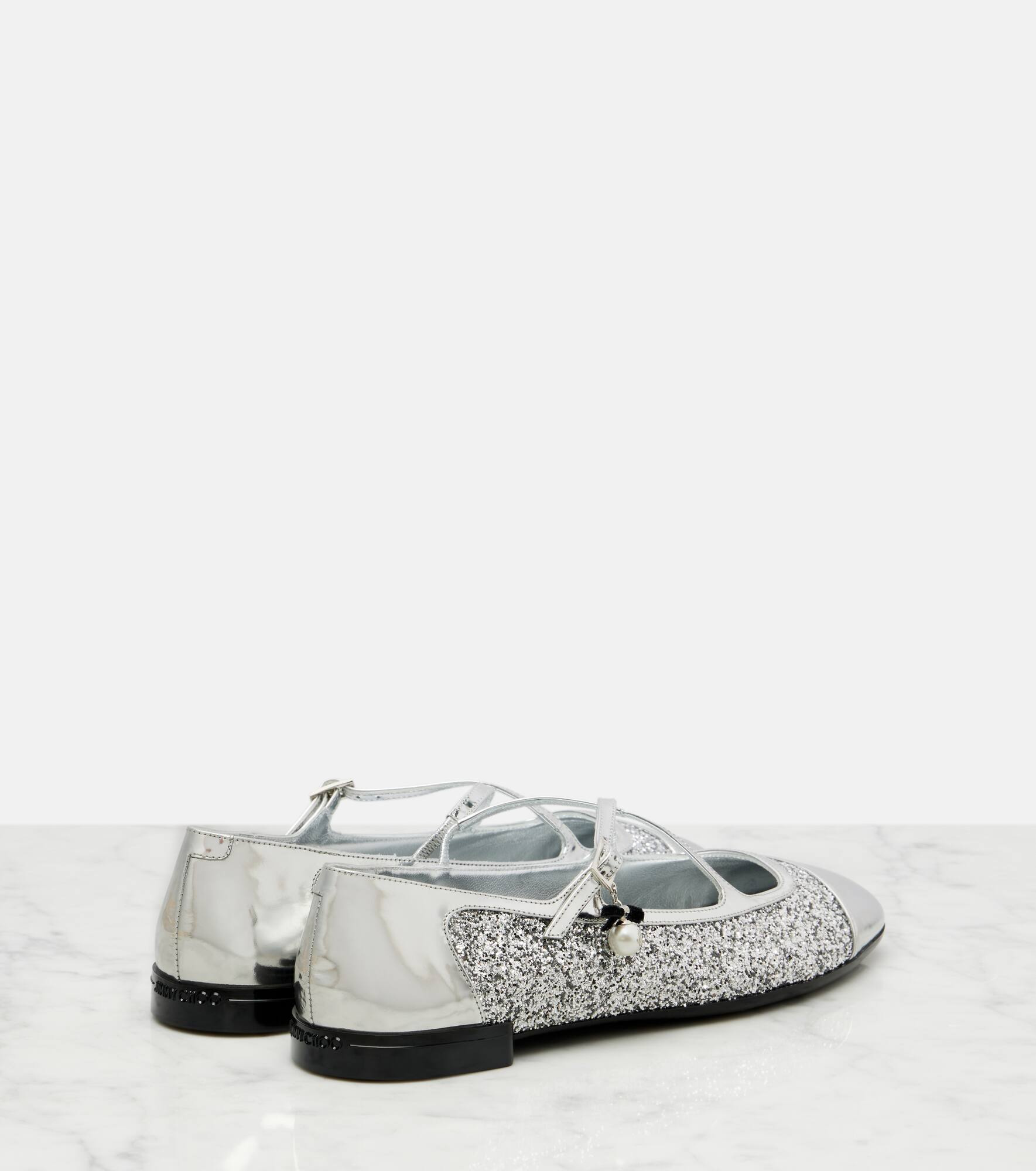 Eleri glitter leather ballet flats - 2