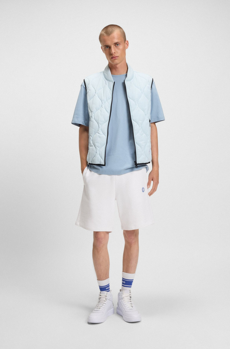 HUGO COTTON-TERRY SHORTS WITH HAPPY HUGO LOGO outlook
