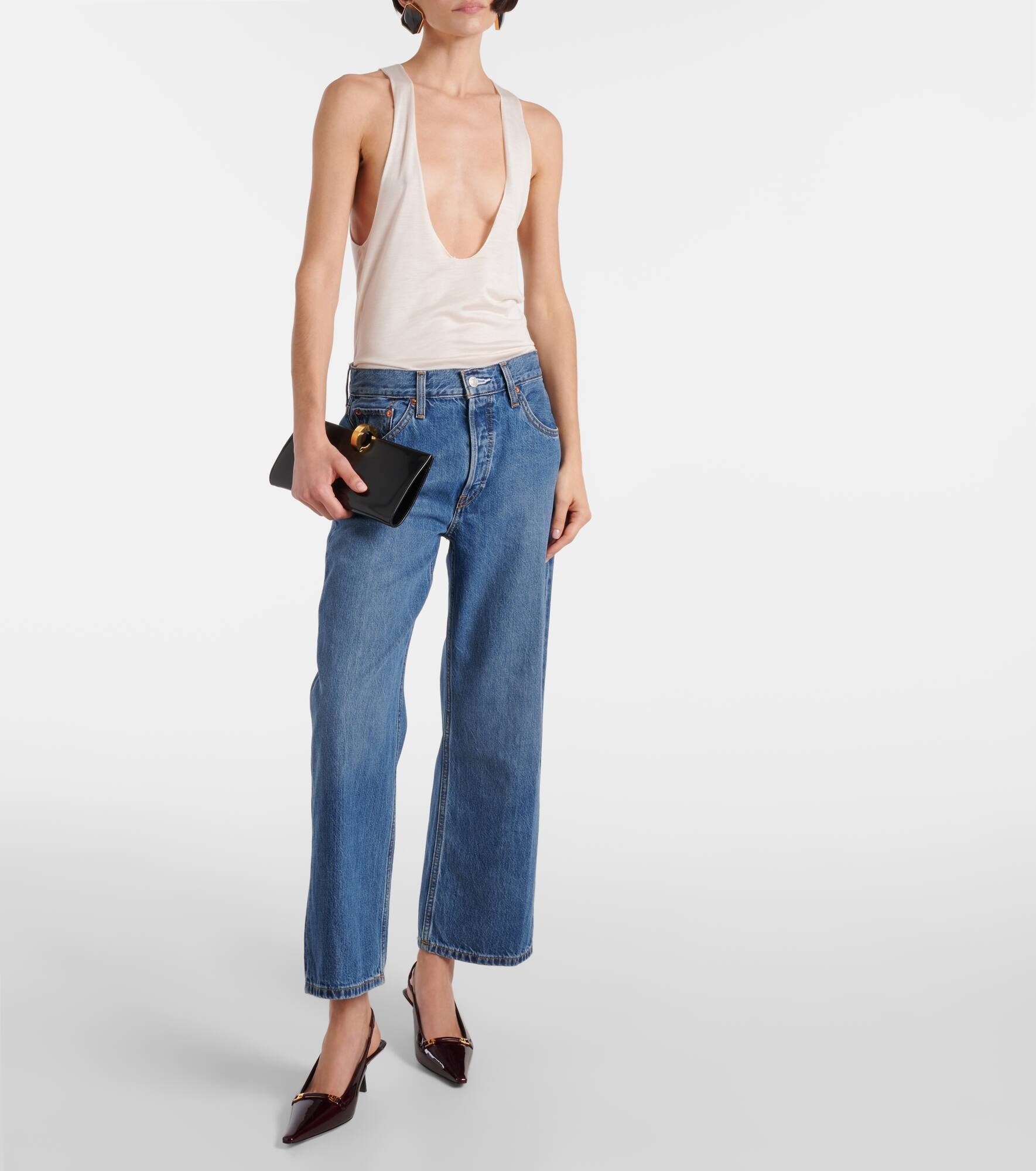 Loose Crop high-rise straight jeans - 7