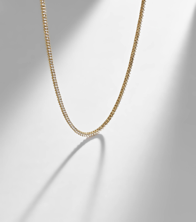 14kt gold (585/1000) tennis necklace with diamonds 5