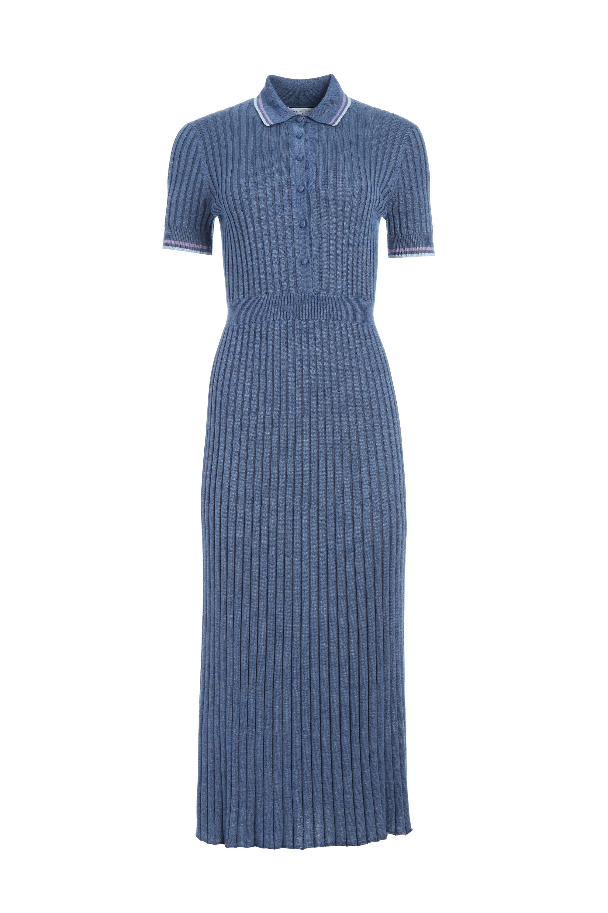 Eyot Knit Dress in Denim Blue Cashmere Silk - 1