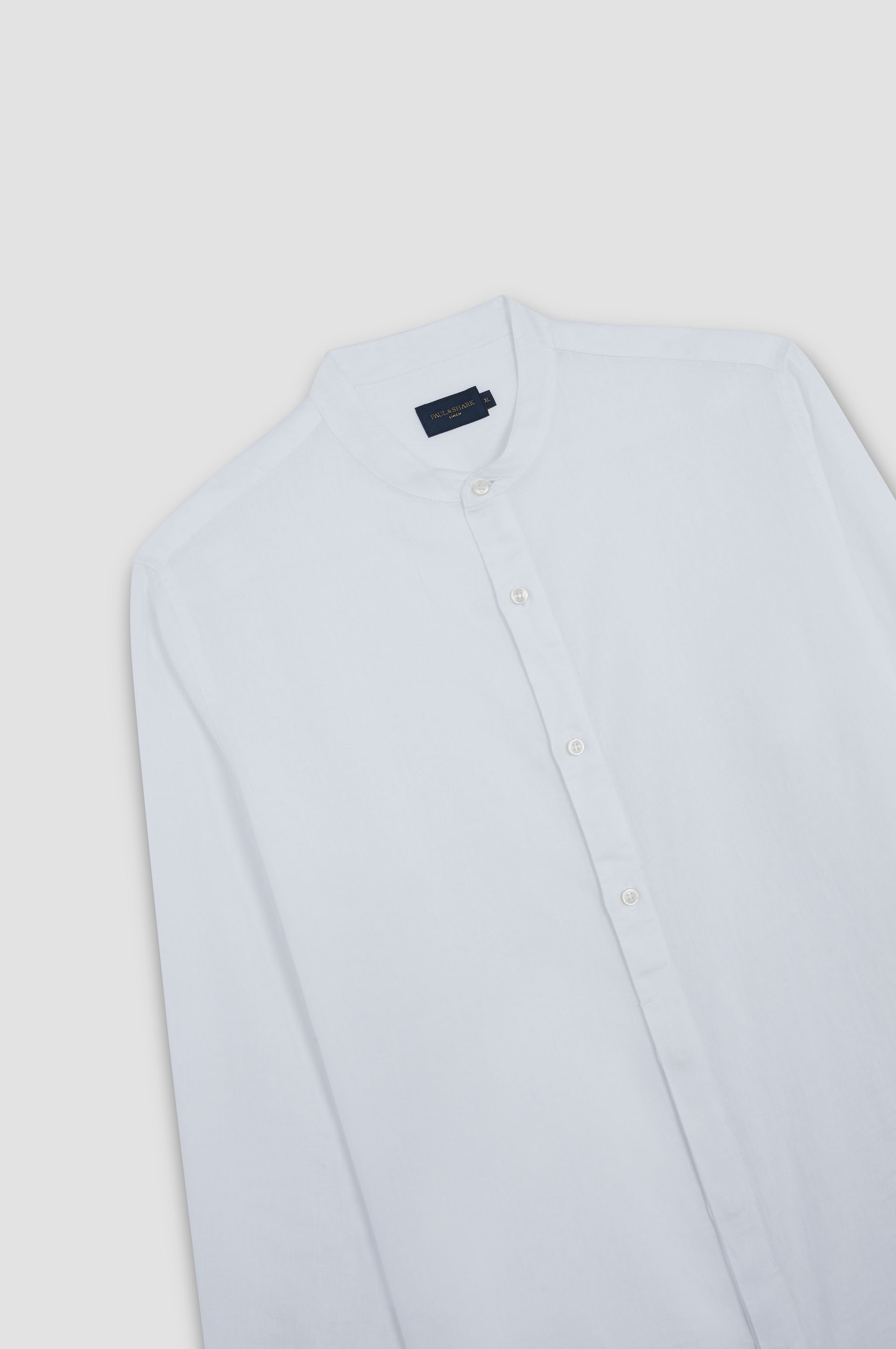 LINEN SHIRT WITH MANDARIN COLLAR - 5