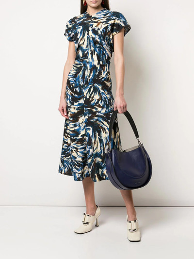 Proenza Schouler feather print cinched waist dress outlook