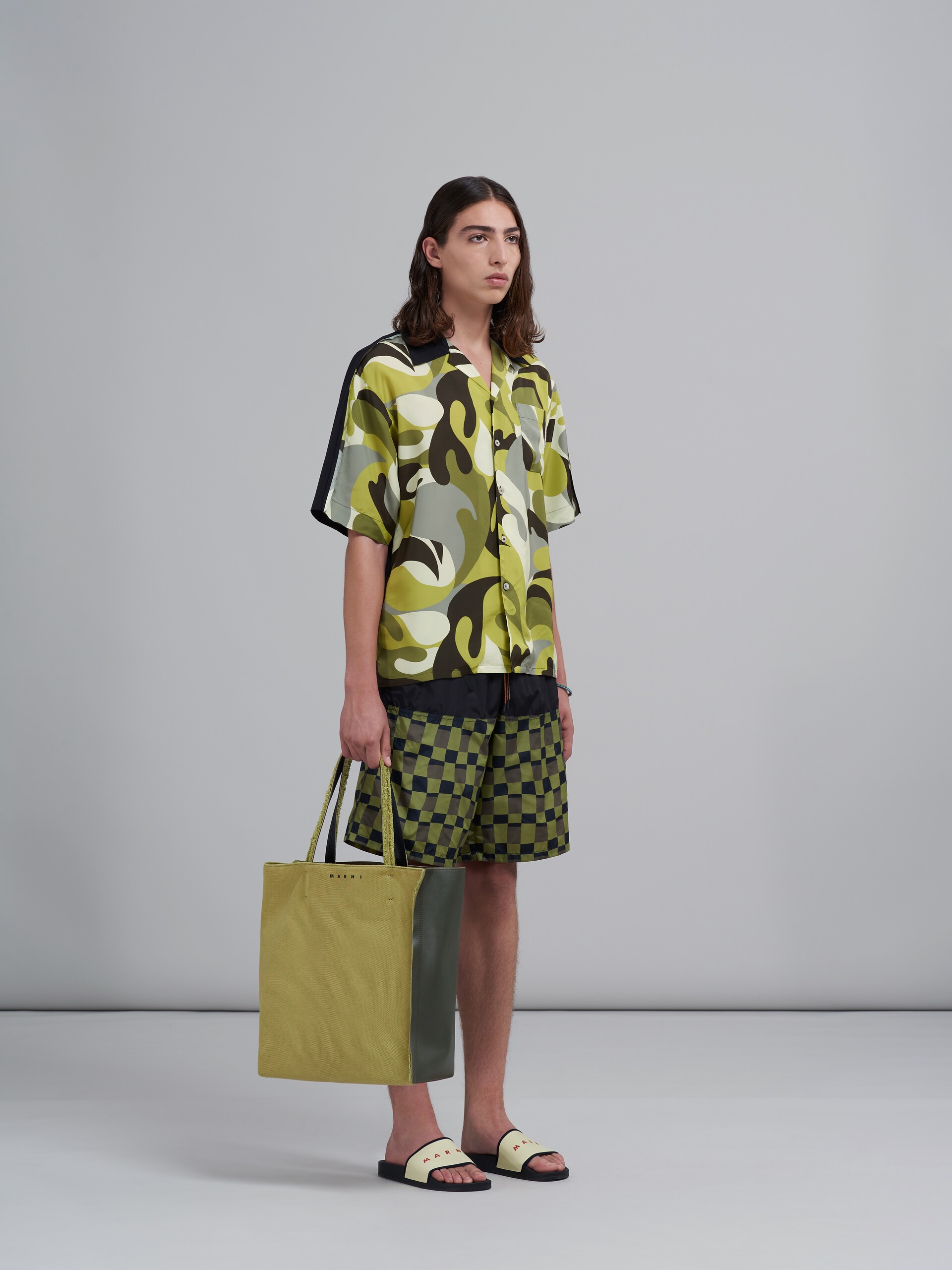 ICONIC DAMIER PRINT NYLON SWIM TRUNKS - 5
