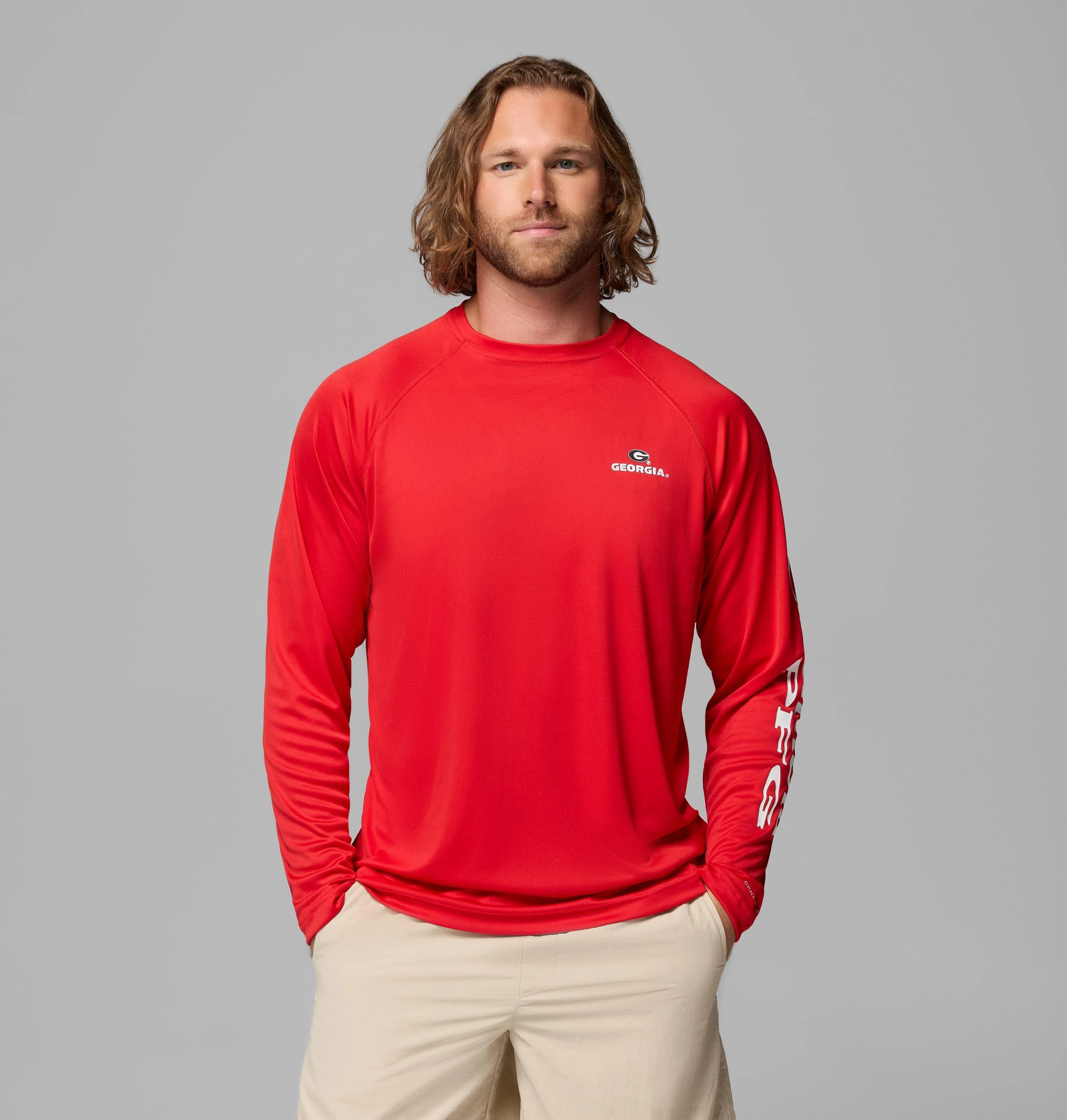 Men's Collegiate PFG Terminal Tackle Long Sleeve Shirt - Georgia - 1