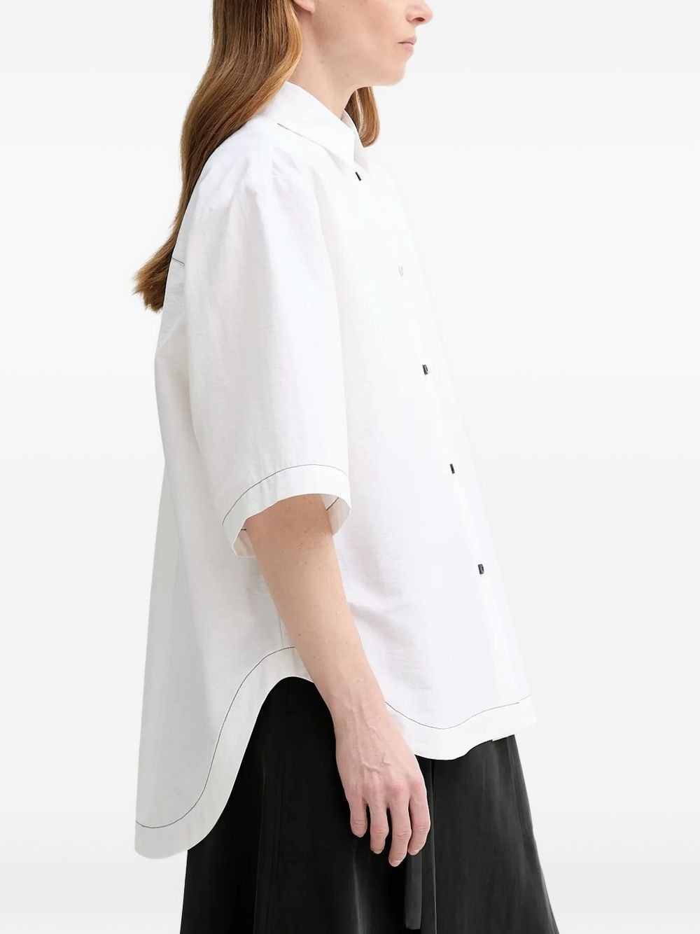 short-sleeve curved hem shirt - 2