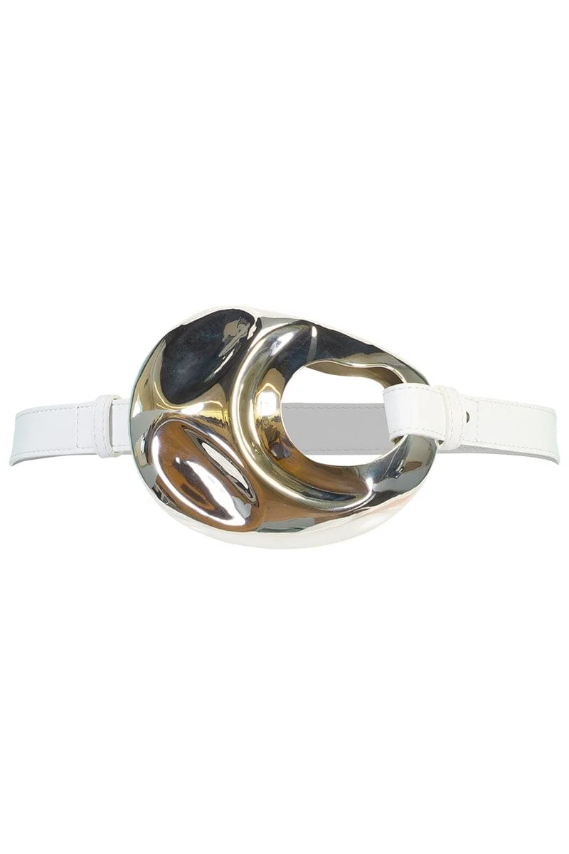 Leather Belt - White - 1