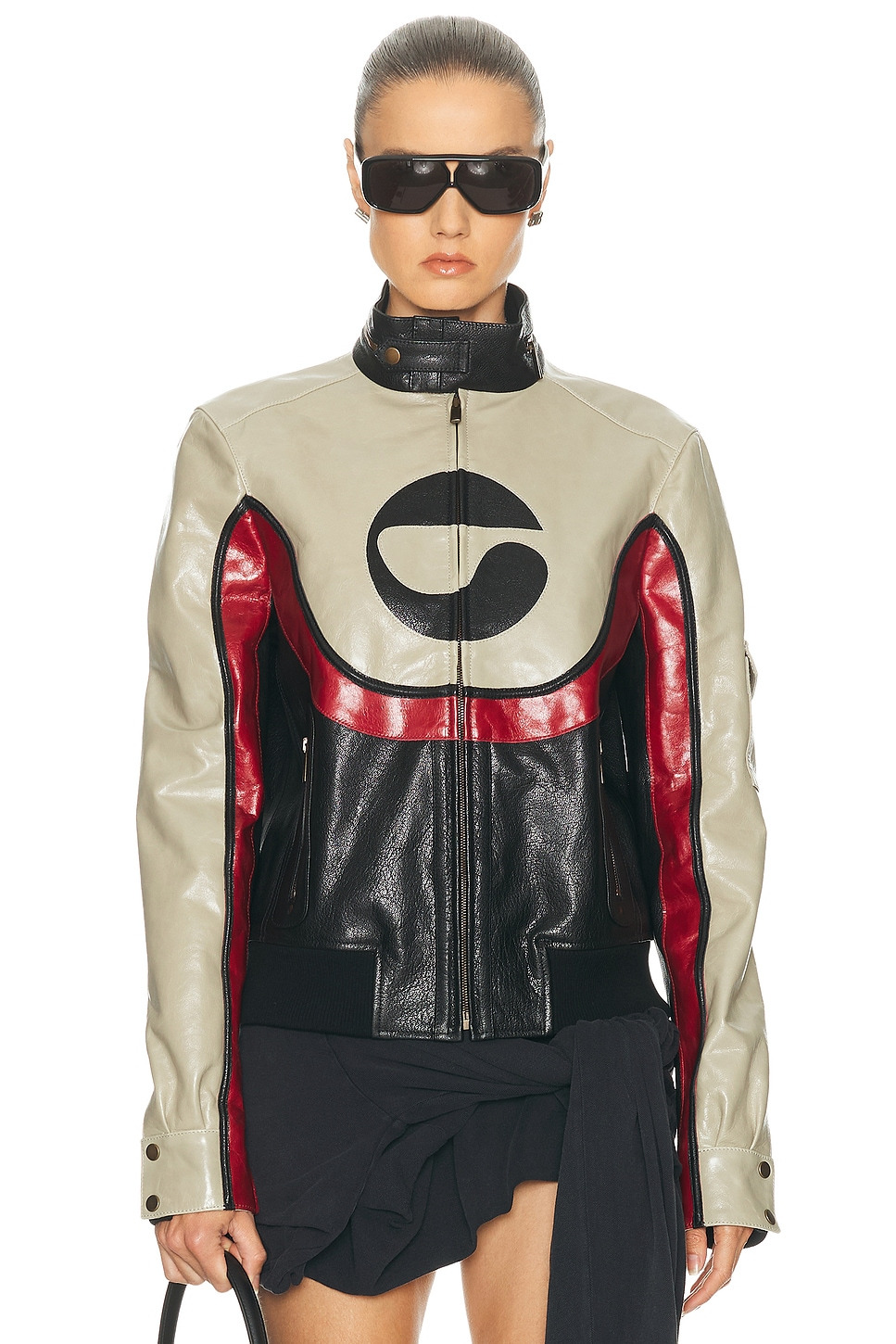 C Logo Leather Jacket - 1