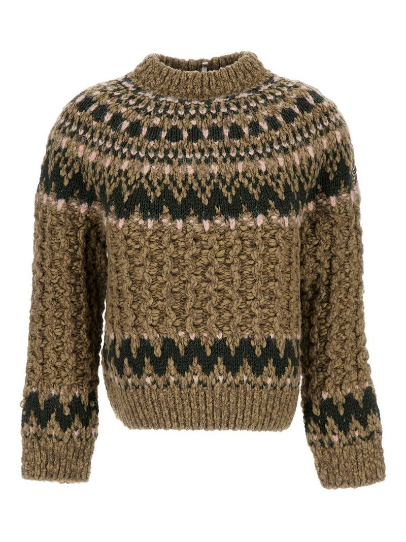 patterned mock-neck sweater 1