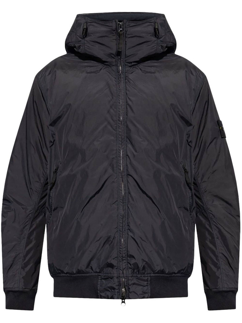 Compass-badge hooded windbreaker 1