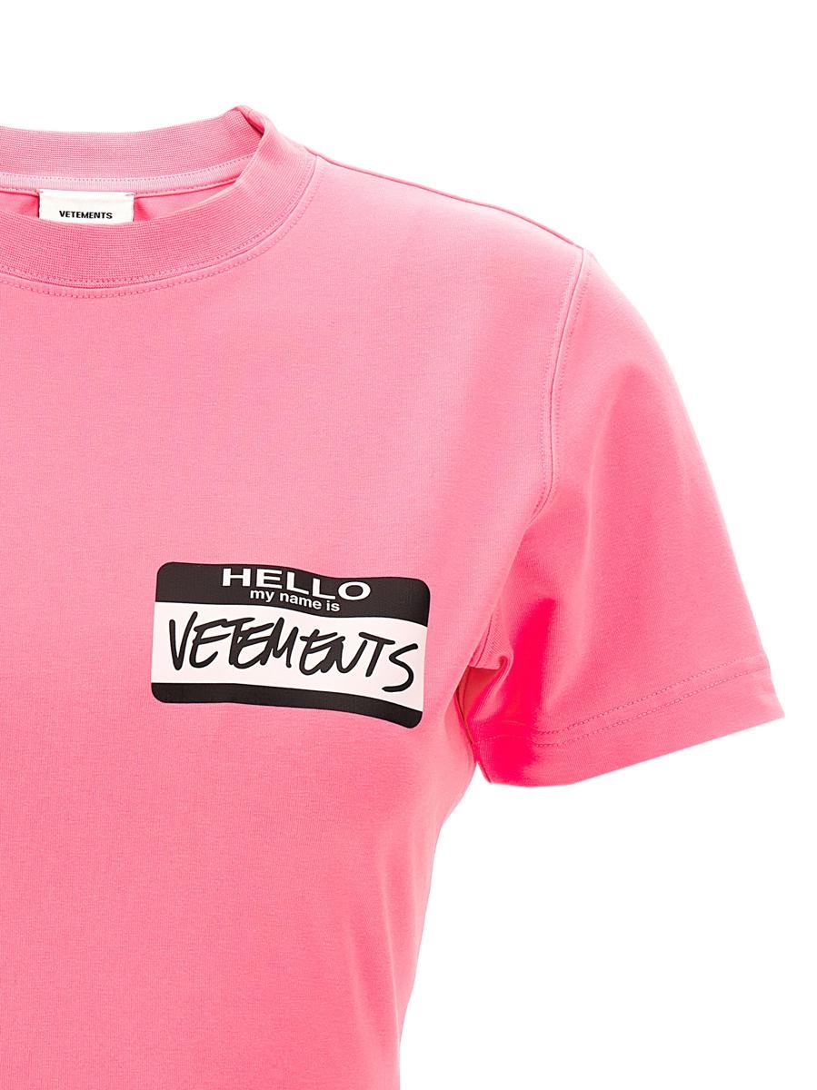 Vetements 'Hello My Name Is Vetements' Cropped T-Shirt - 3