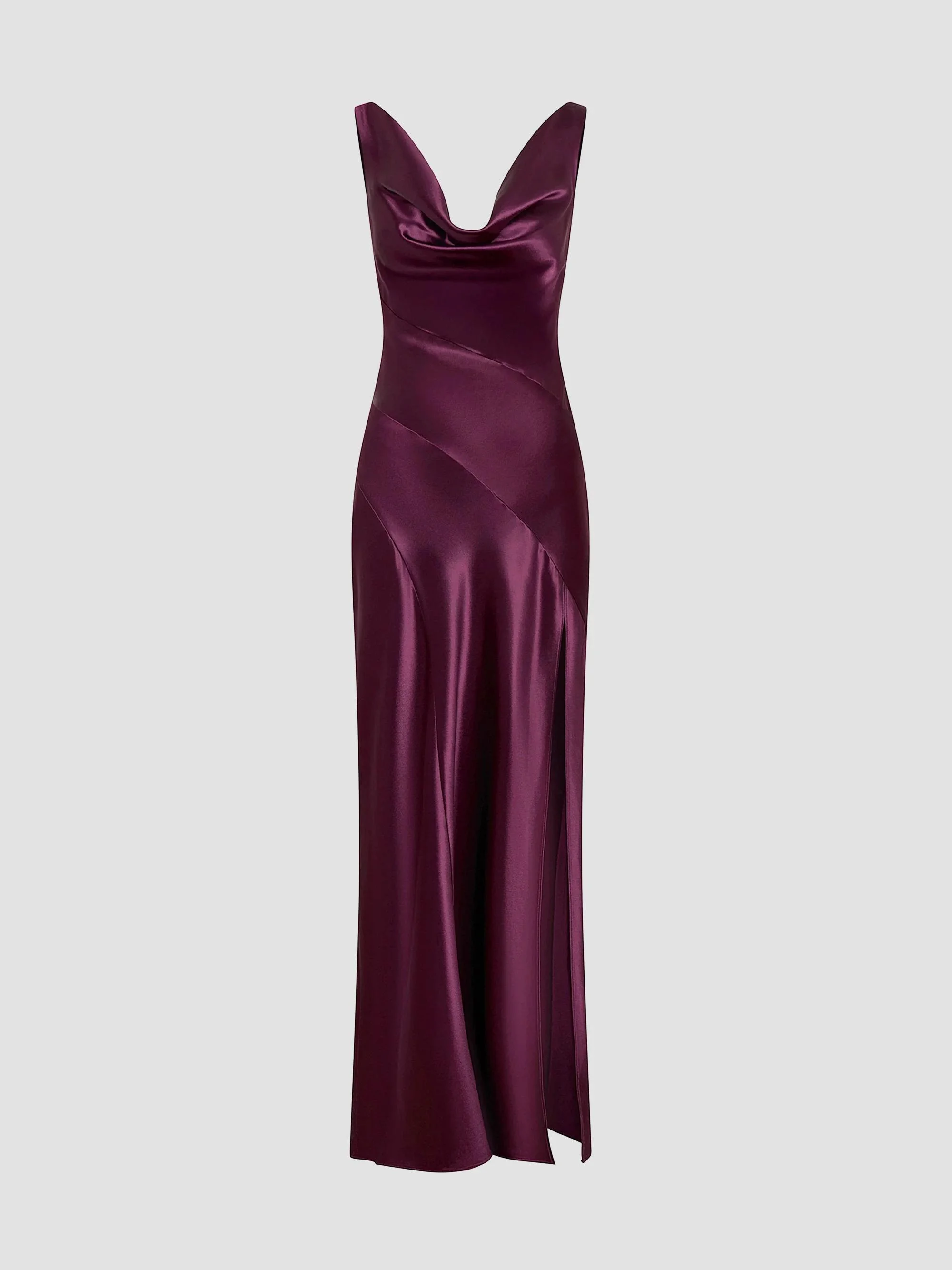 Women's Alfina Satin Cowlneck Gown - Blackberry - 1