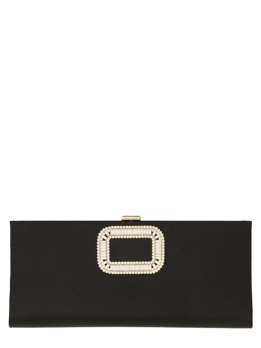 SATIN CLUTCH BAG WITH PILGRIM BUCKLE - 1