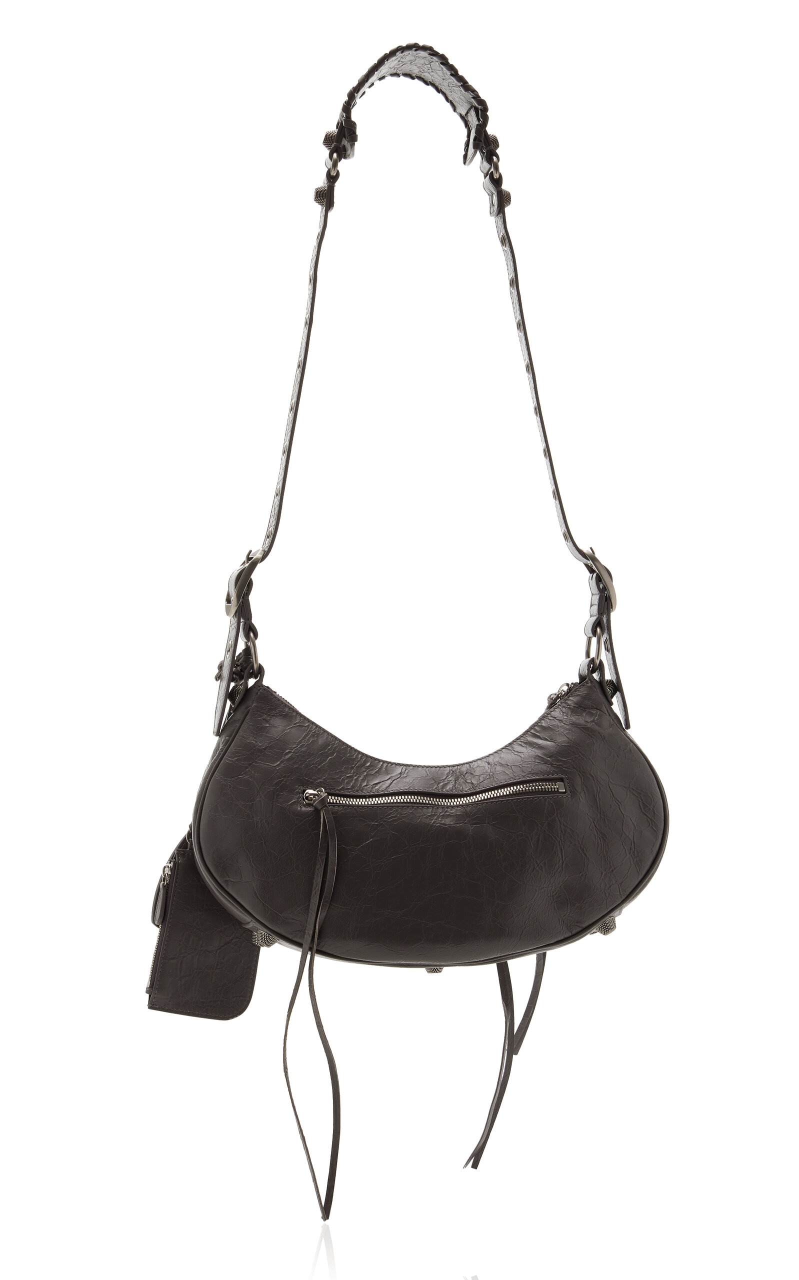 Le Cagole Leather Shoulder Bag grey - 4