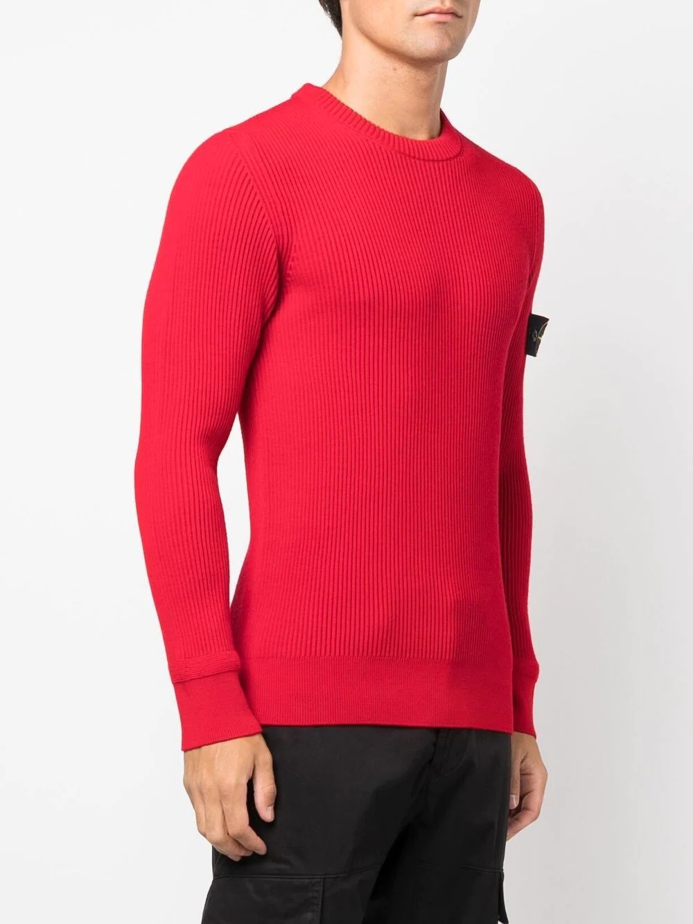 Compass-patch ribbed-knit jumper - 3