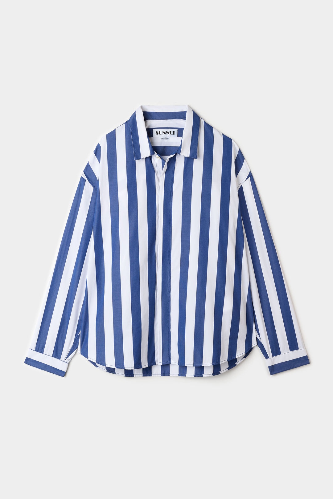 OVER SHIRT / dark blue & white stripes - 2