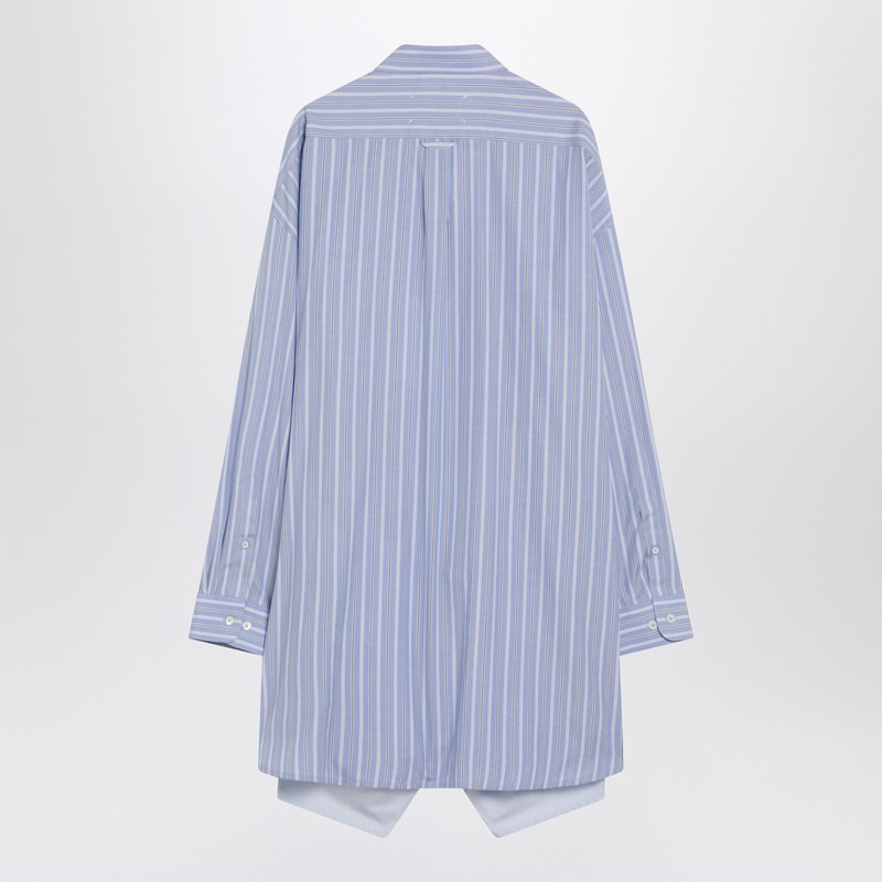 Maison Margiela Light Blue Striped Shirtdress Women - 2