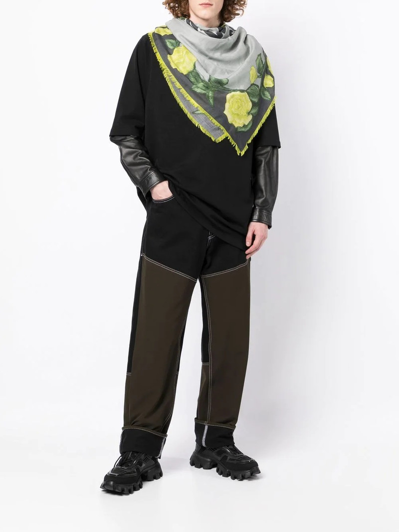 floral-print knitted scarf 1