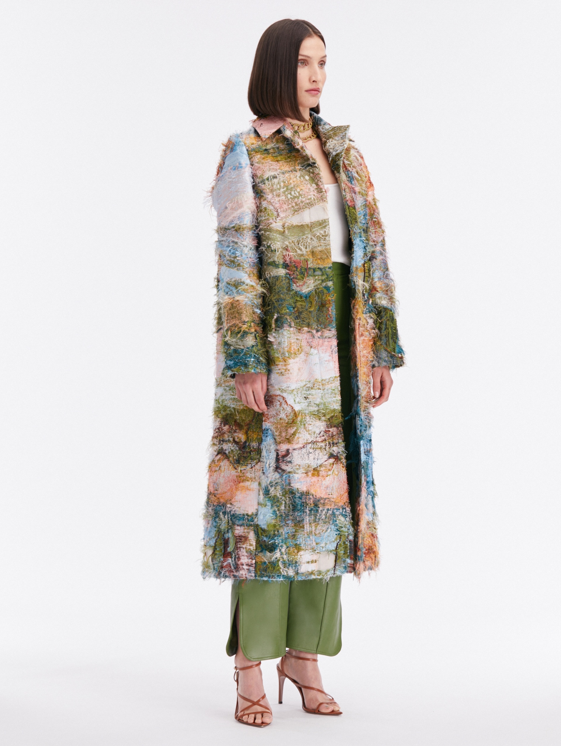 ABSTRACT LANDSCAPE FIL COUPÉ COAT - 2