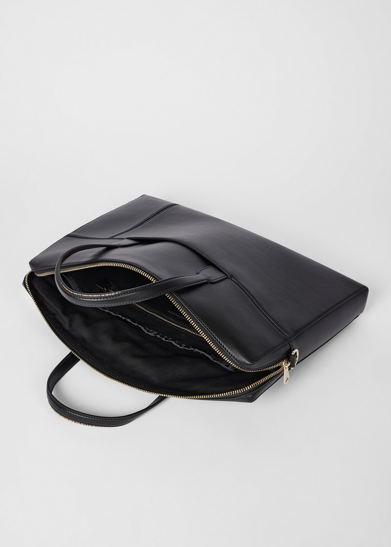 Women's 'Signature Stripe' Trim Leather Slim Folio 8