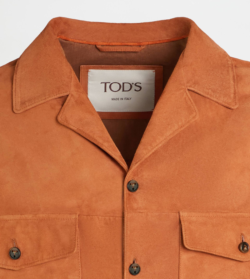 Tod's OVERSHIRT IN PASHMY SUEDE - ORANGE outlook