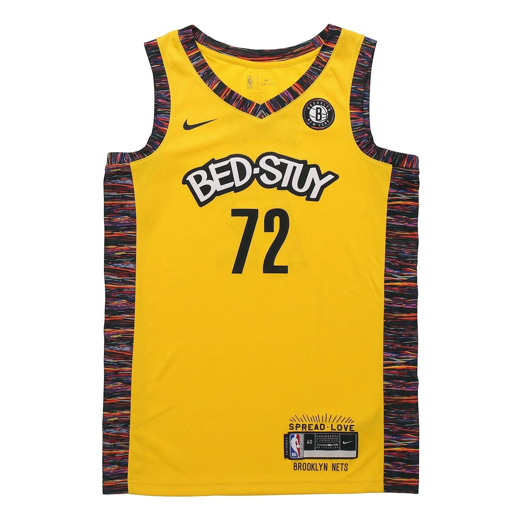 Nike Brooklyn NetsNba SwingmanBasketball Jersey For Men Yellow CU0193-728 - 1