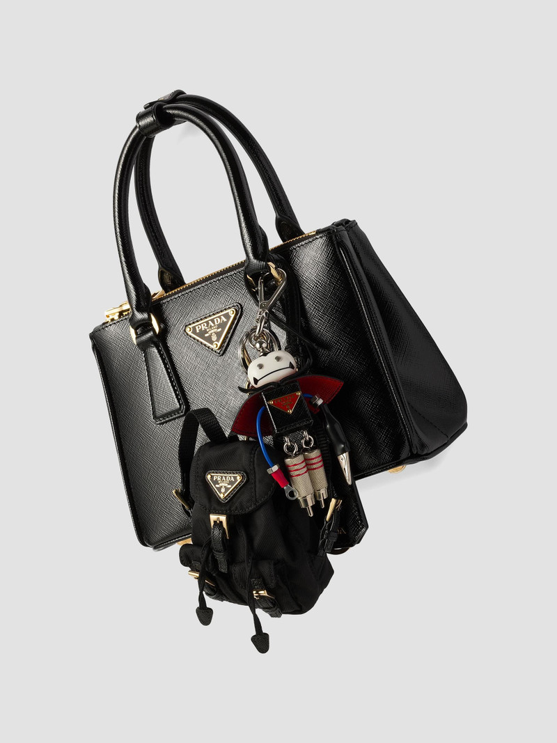 Women's Mini Icon Re-Nylon Bag Charm - Black 3