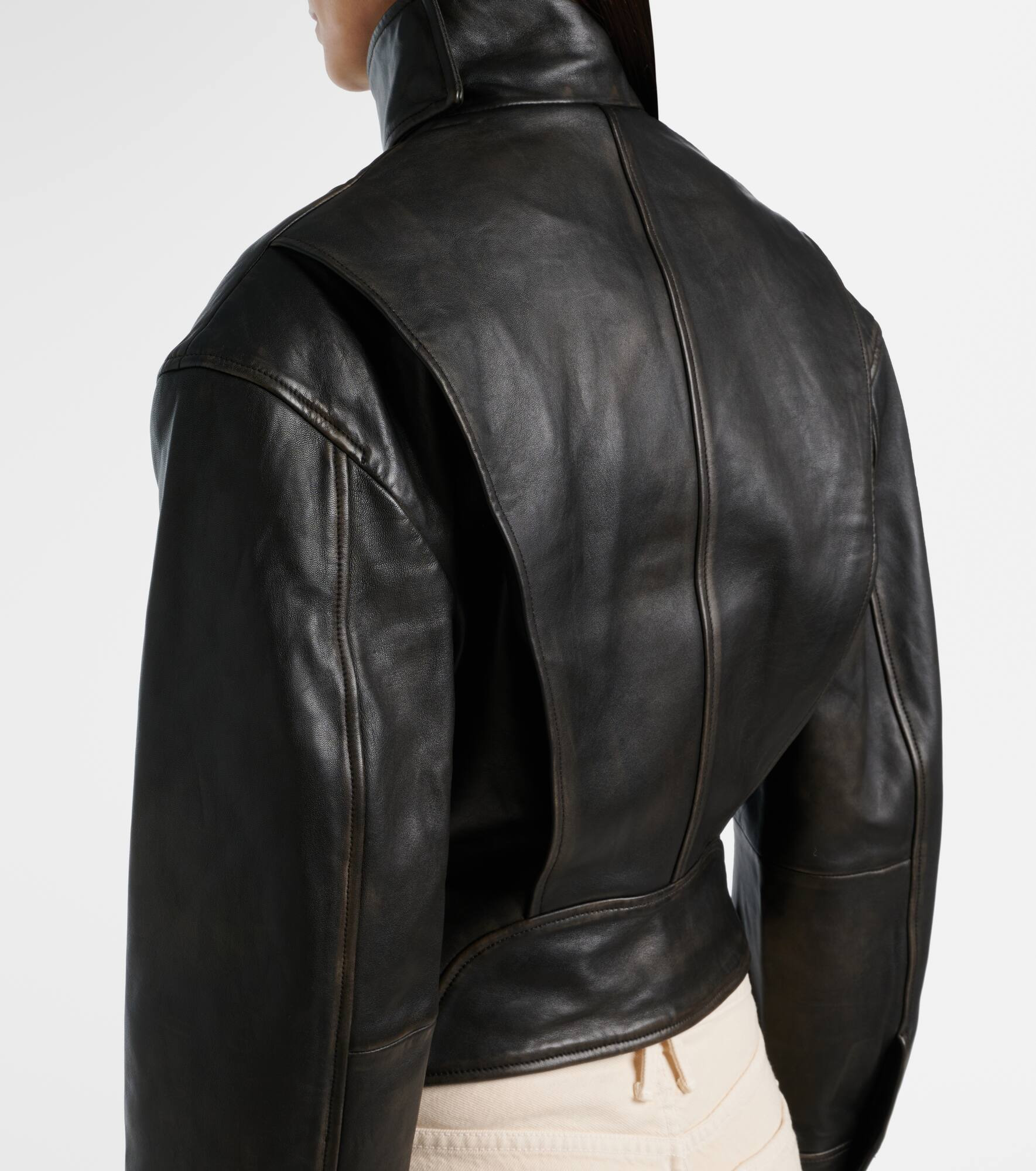 Burnished Eddie leather bomber jacket - 6