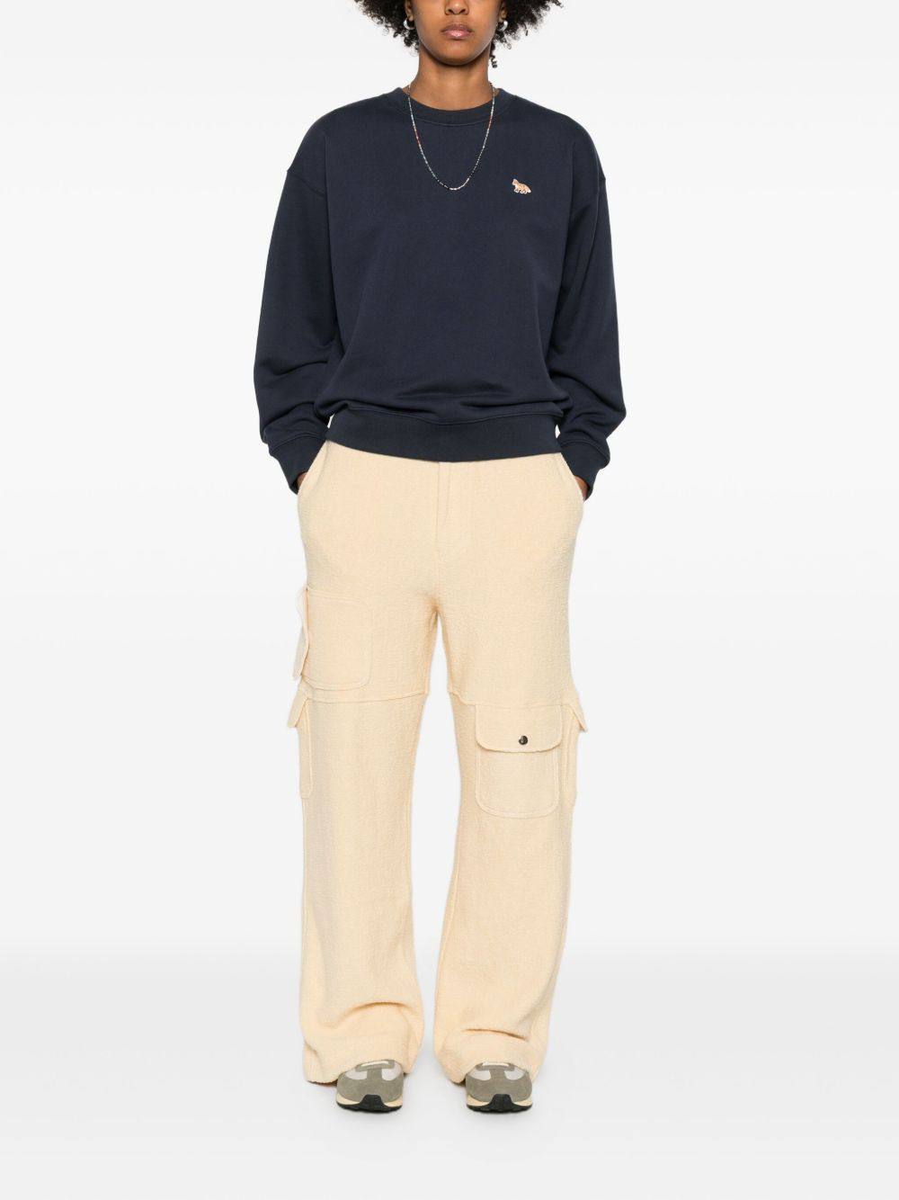fox-embroidered cotton sweatshirt - 2