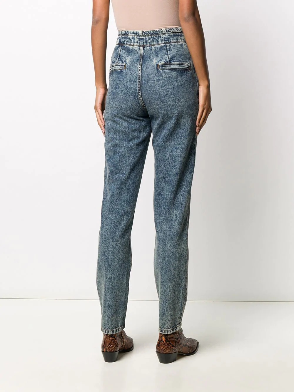 paper-bag slim-leg jeans - 4