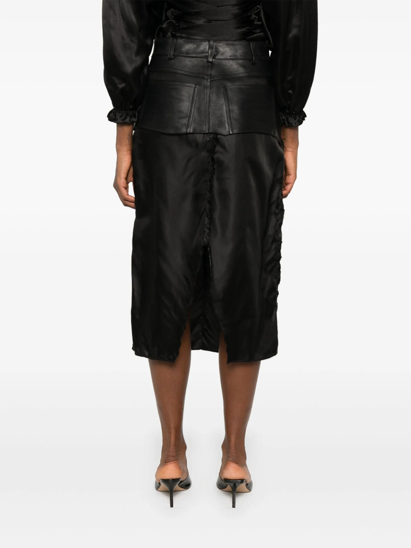 BALENCIAGA Leather-panel Midi Skirt outlook