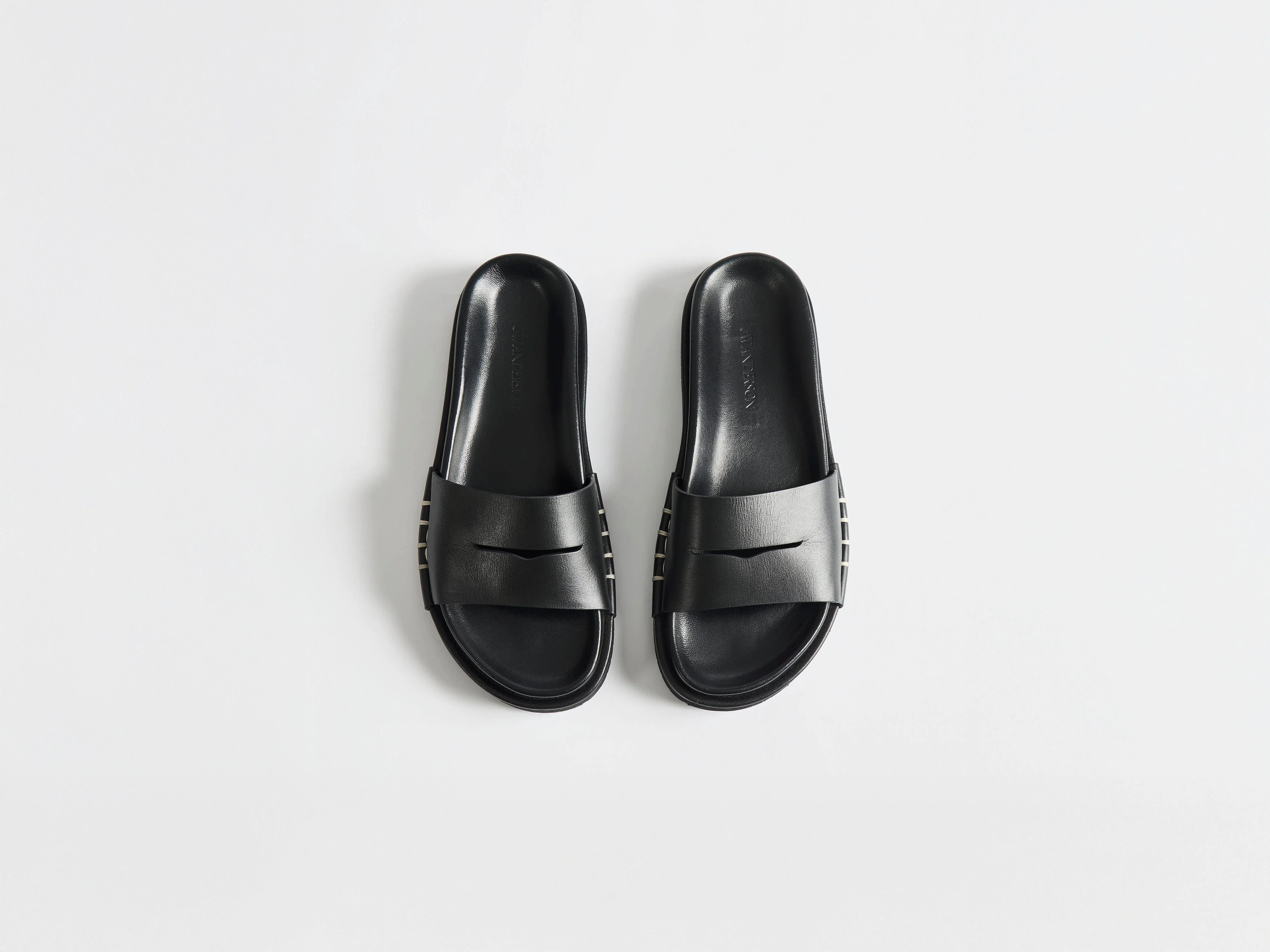 WOMENS FUSSBETT LOAFER LEATHER SLIDES IN BLACK - 1