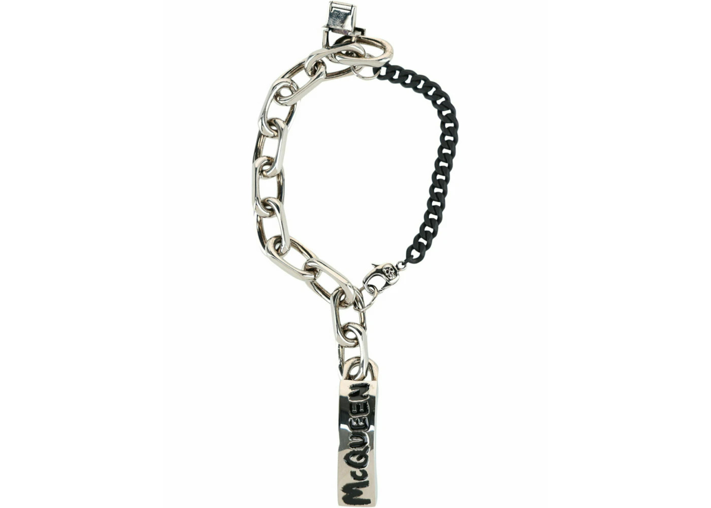 Alexander McQueen Graffiti Bracelet Silver/Black - 3